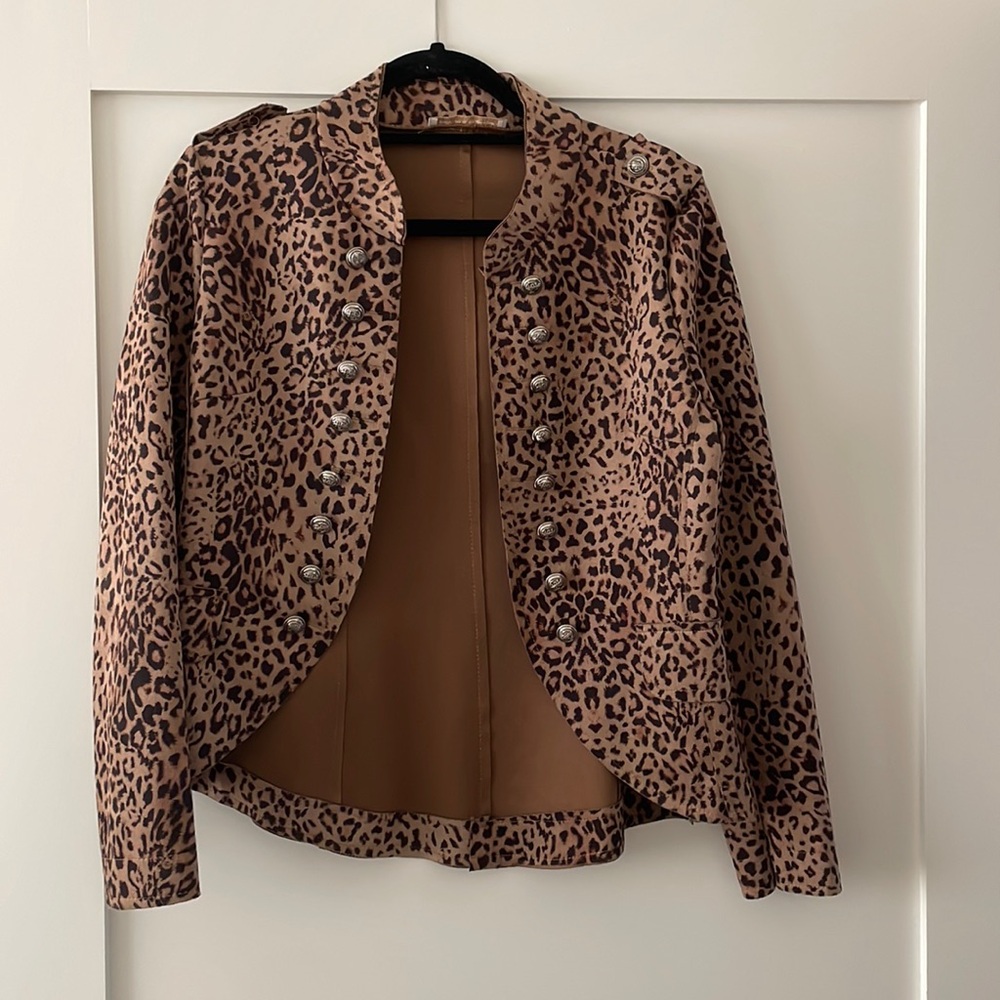 Pookie & Sebastian lightweight cheetah print jacket size small
